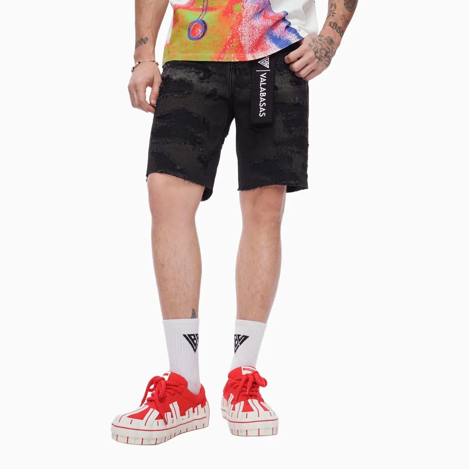 Men's Incise Denim Shorts