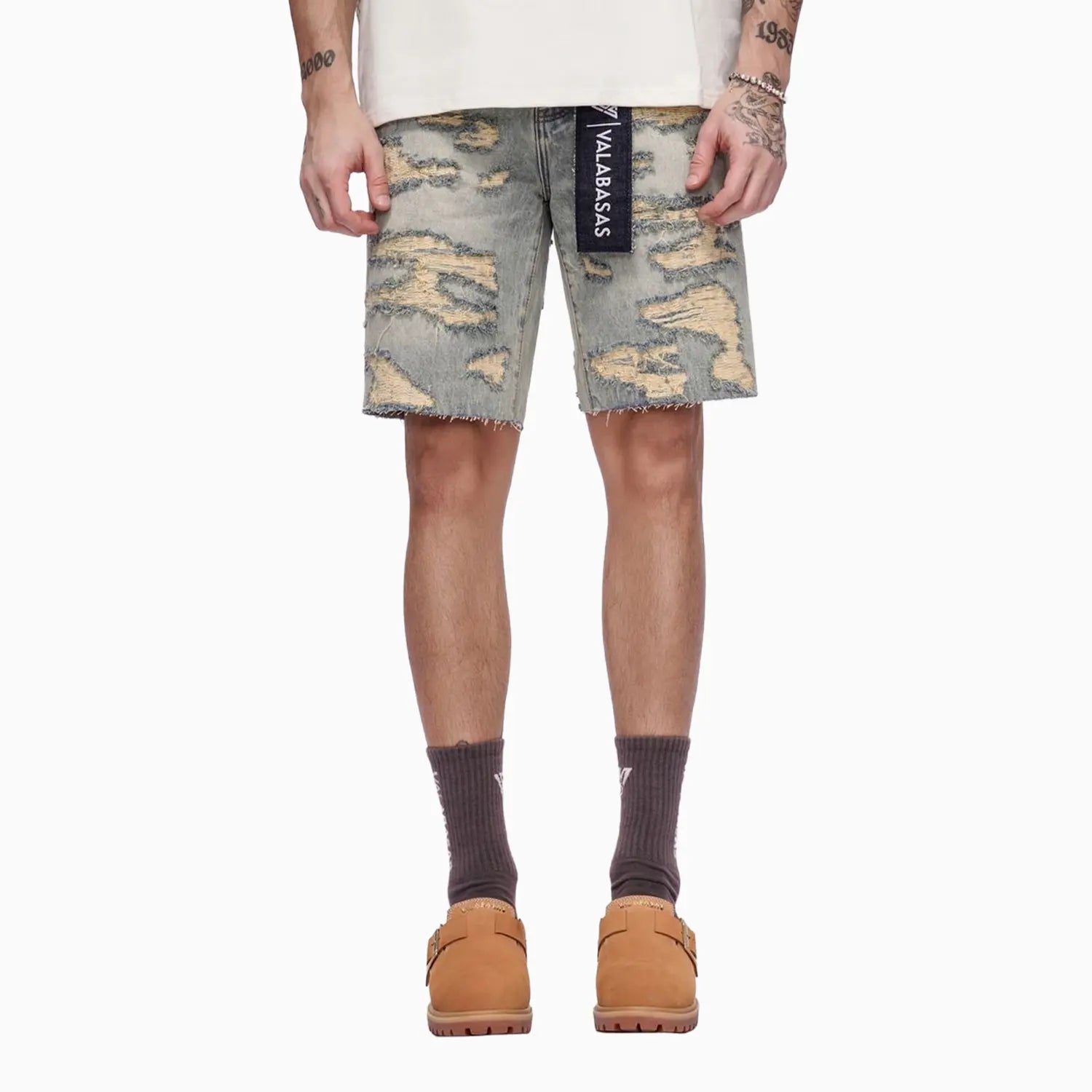 Men's Incise Denim Shorts