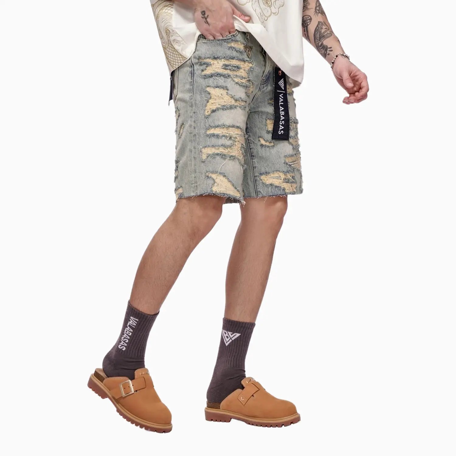 Men's Incise Denim Shorts