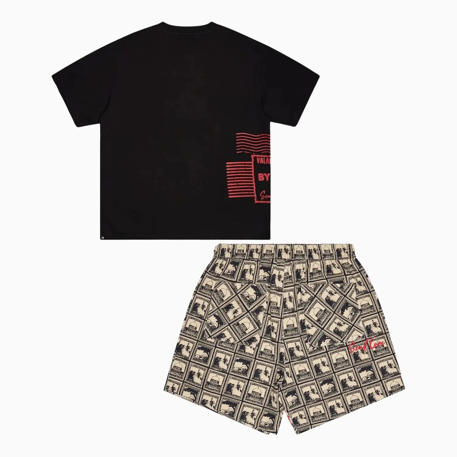 Men's Send Love T-Shirt and Shorts Outfit Valabasas - Tops and Bottoms USA