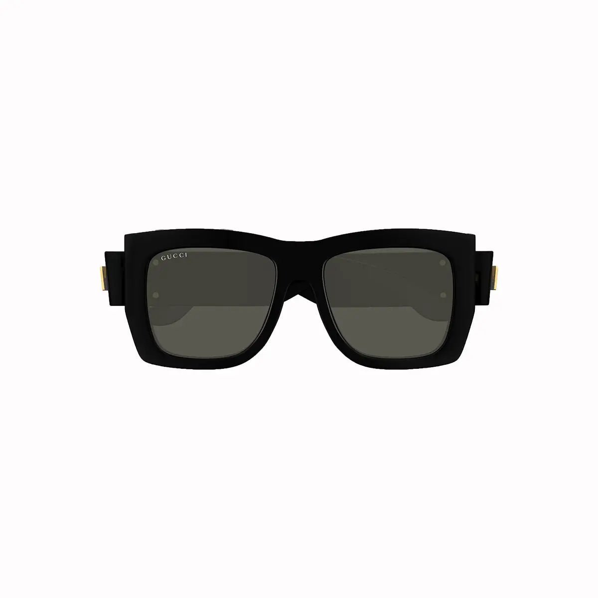 Women's Gucci Shiny Black Rectangular Sunglasses Gucci - Tops and Bottoms USA