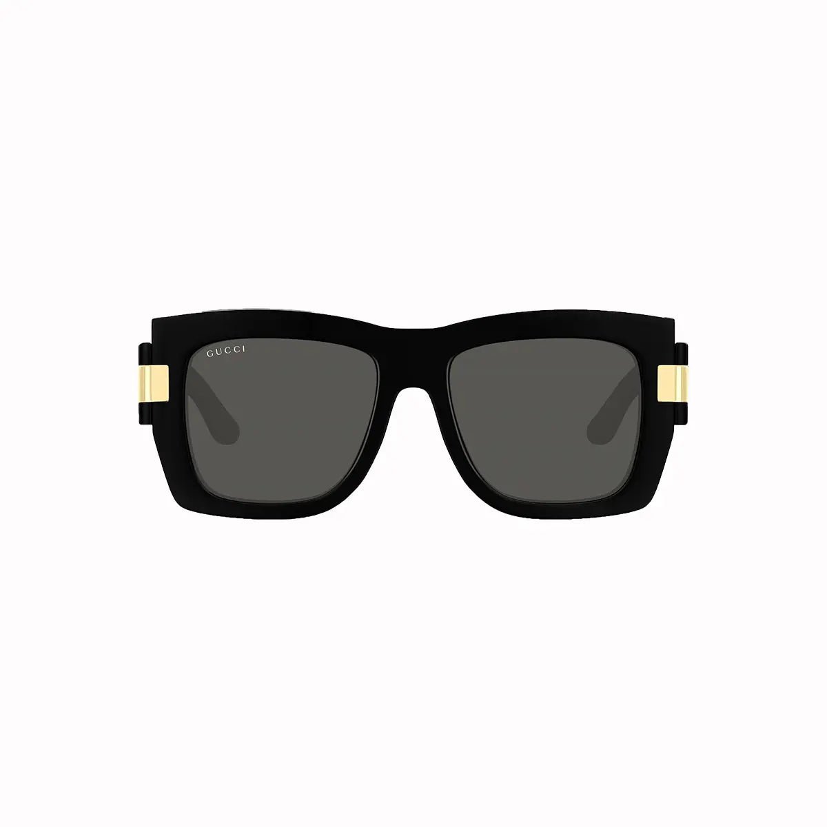 Women's Gucci Shiny Black Rectangular Sunglasses Gucci - Tops and Bottoms USA