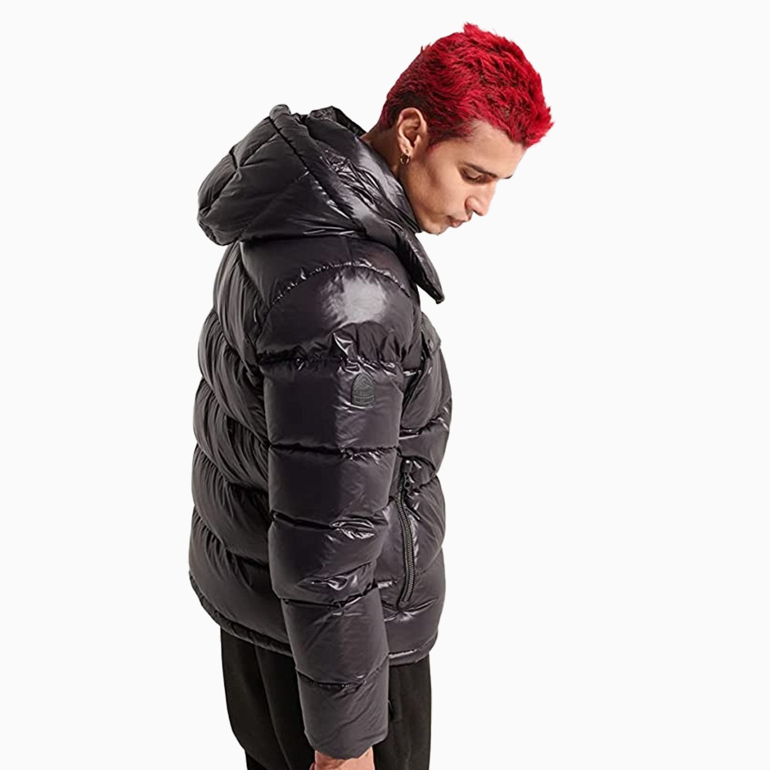 Superdry Men's Mountain Hooded Down Puffer Jacket - Color: Eclipse Navy, Black - Tops and Bottoms USA -