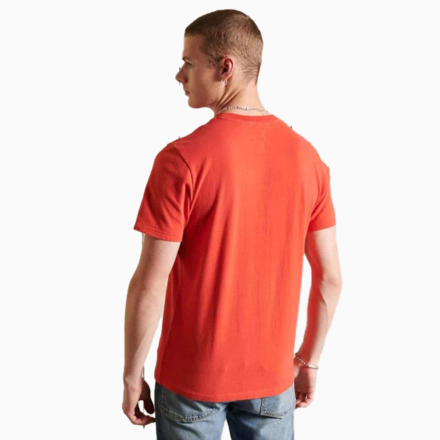 Superdry Men's Crew Neck Short Sleeve T Shirt - Color: Red - Tops and Bottoms USA -