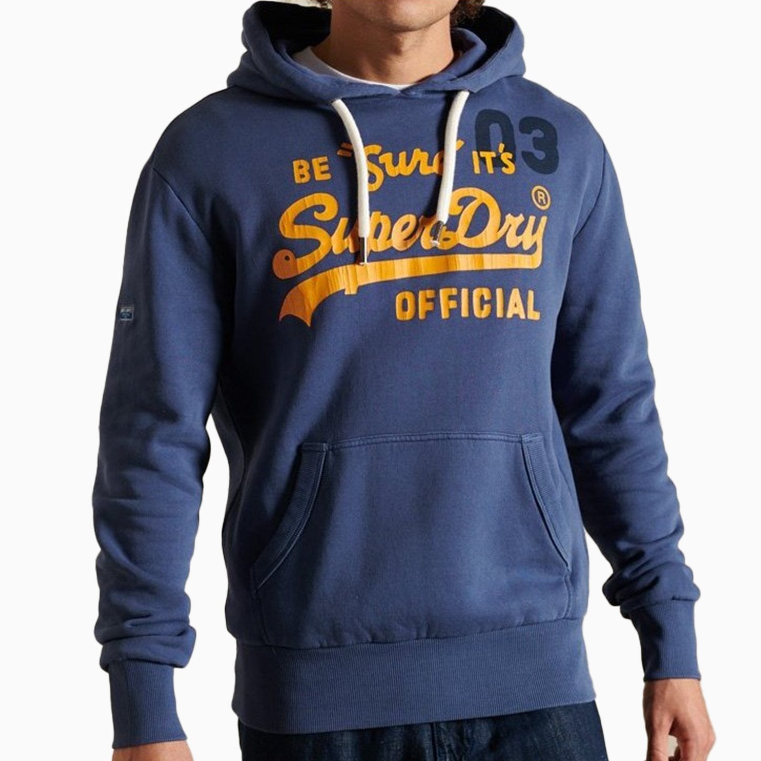 Superdry Men's Superdry AC Hoodie - Color: Frontier Blue - Tops and Bottoms USA -