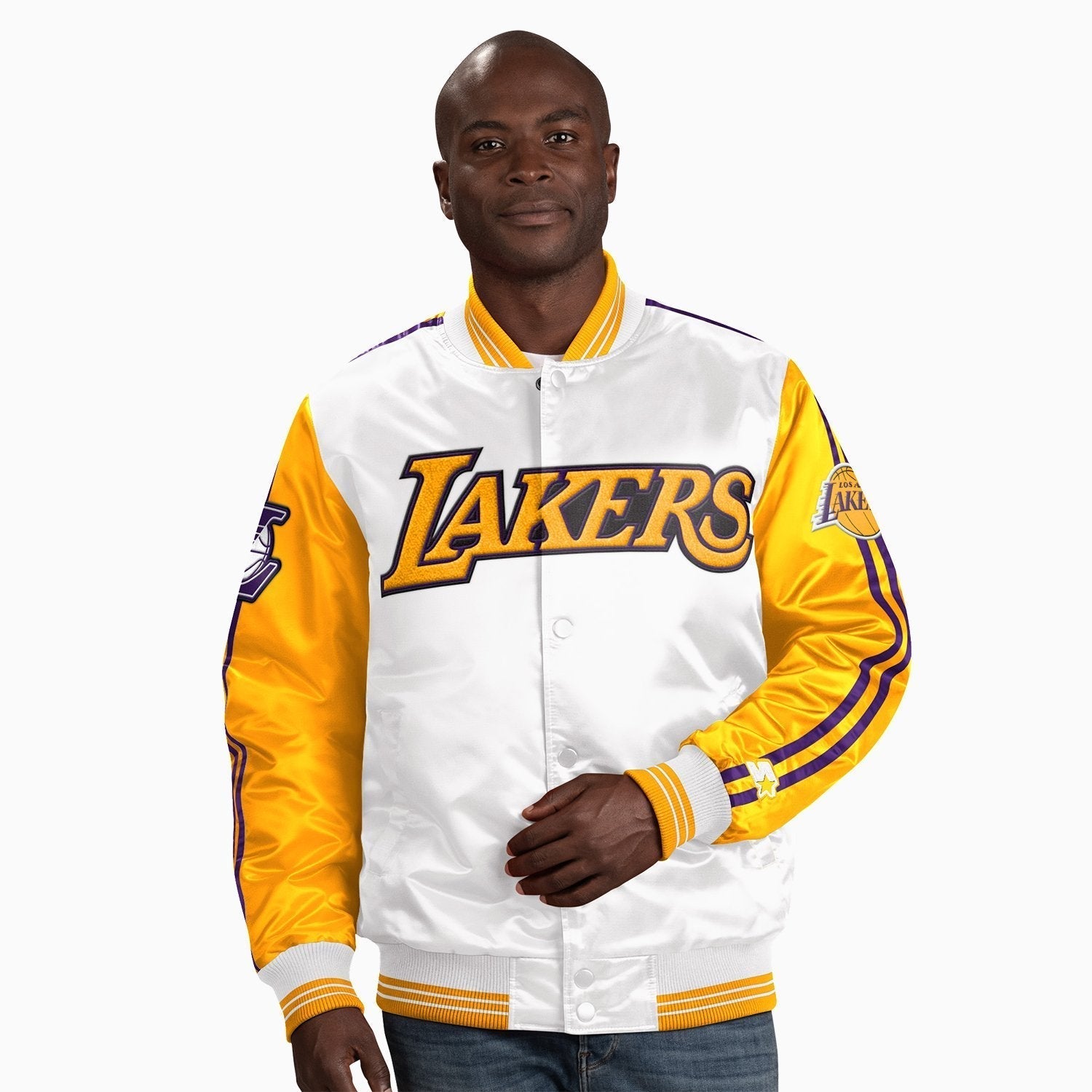 Starter Men's Los Angeles Lakers NBA Varsity Satin Jacket