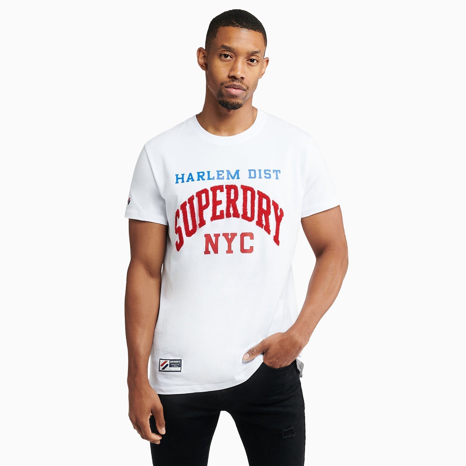 Superdry | Men's Varsity Arch Short Sleeve T-Shirt - Color: Optic - Tops and Bottoms USA -