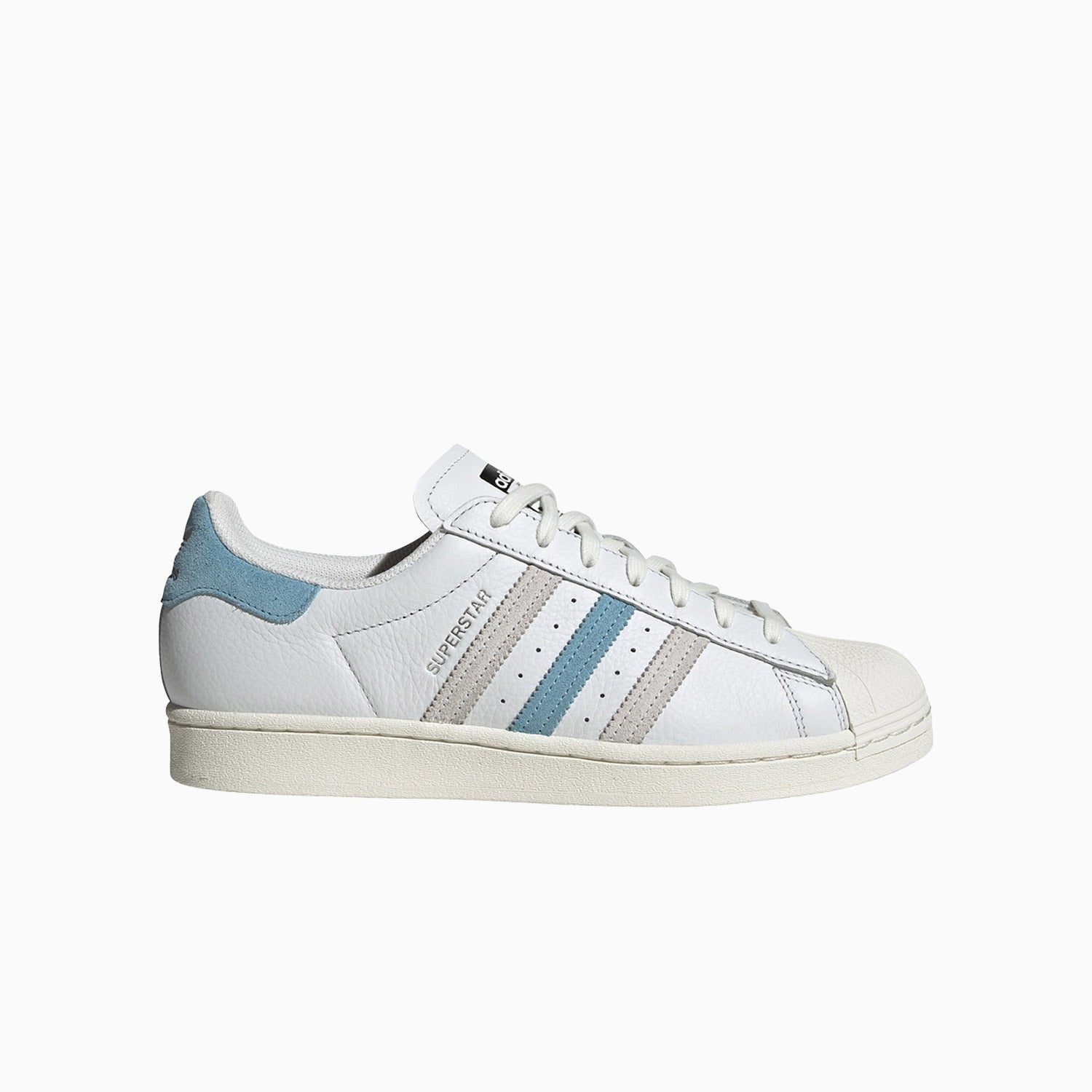 adidas Men's Originals Superstar Shoes, Cream White Blue Grey / 10.5