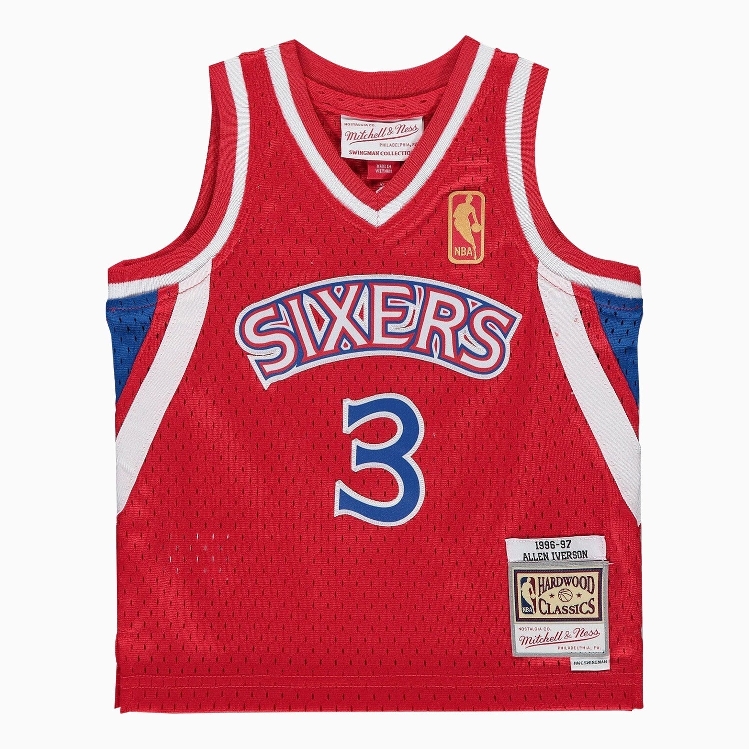 Mitchell & Ness NBA Kids Philadelphia 76ers Allen Iverson 1996-97 Swingman Home Jersey White