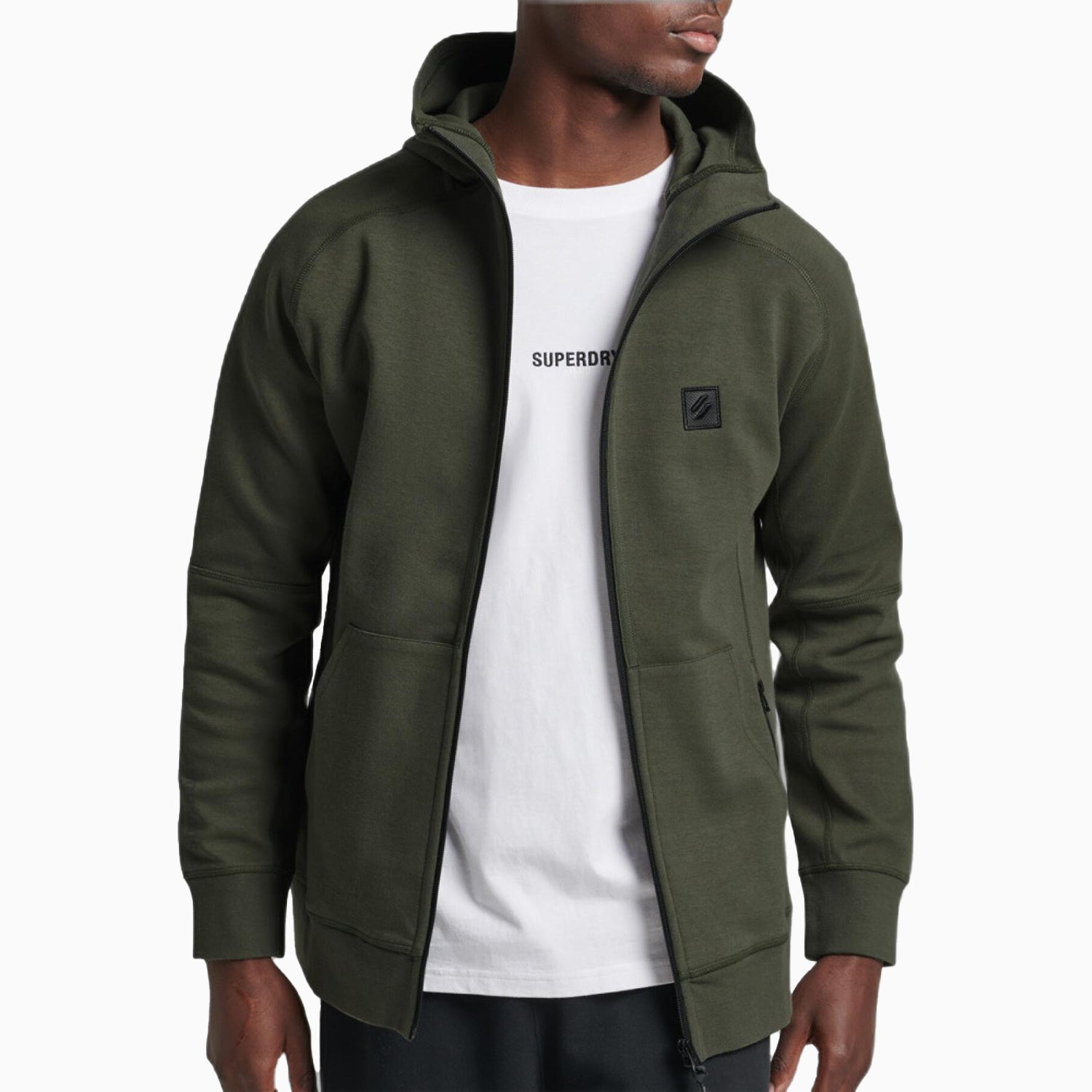 Superdry Men's Code Tech Tracksuit | Dark Green - Color: Dark Moss - Tops and Bottoms USA -