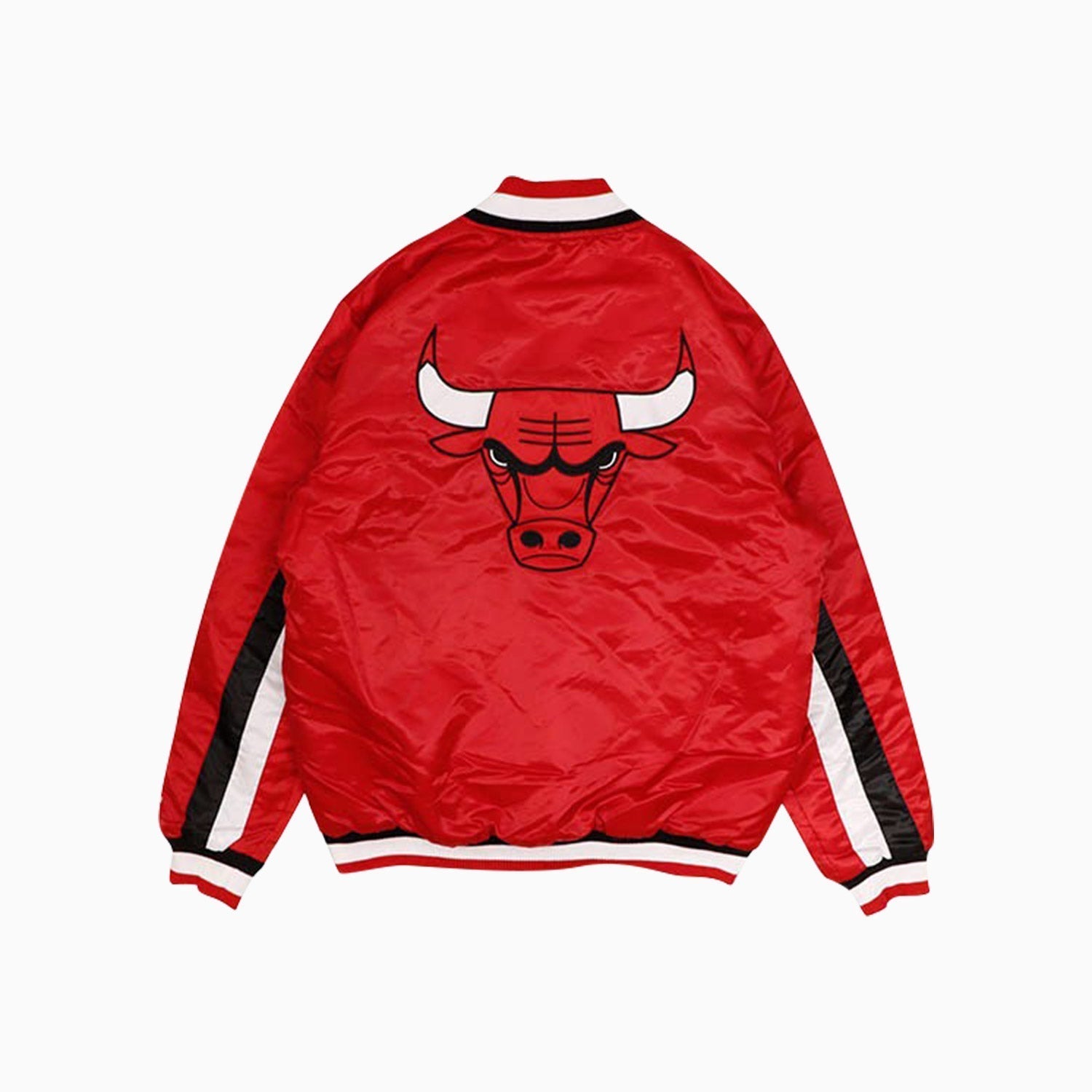 Starter Men’s Chicago Bulls NBA Varsity Satin Red Jacket - Color: Multi - Tops and Bottoms USA -