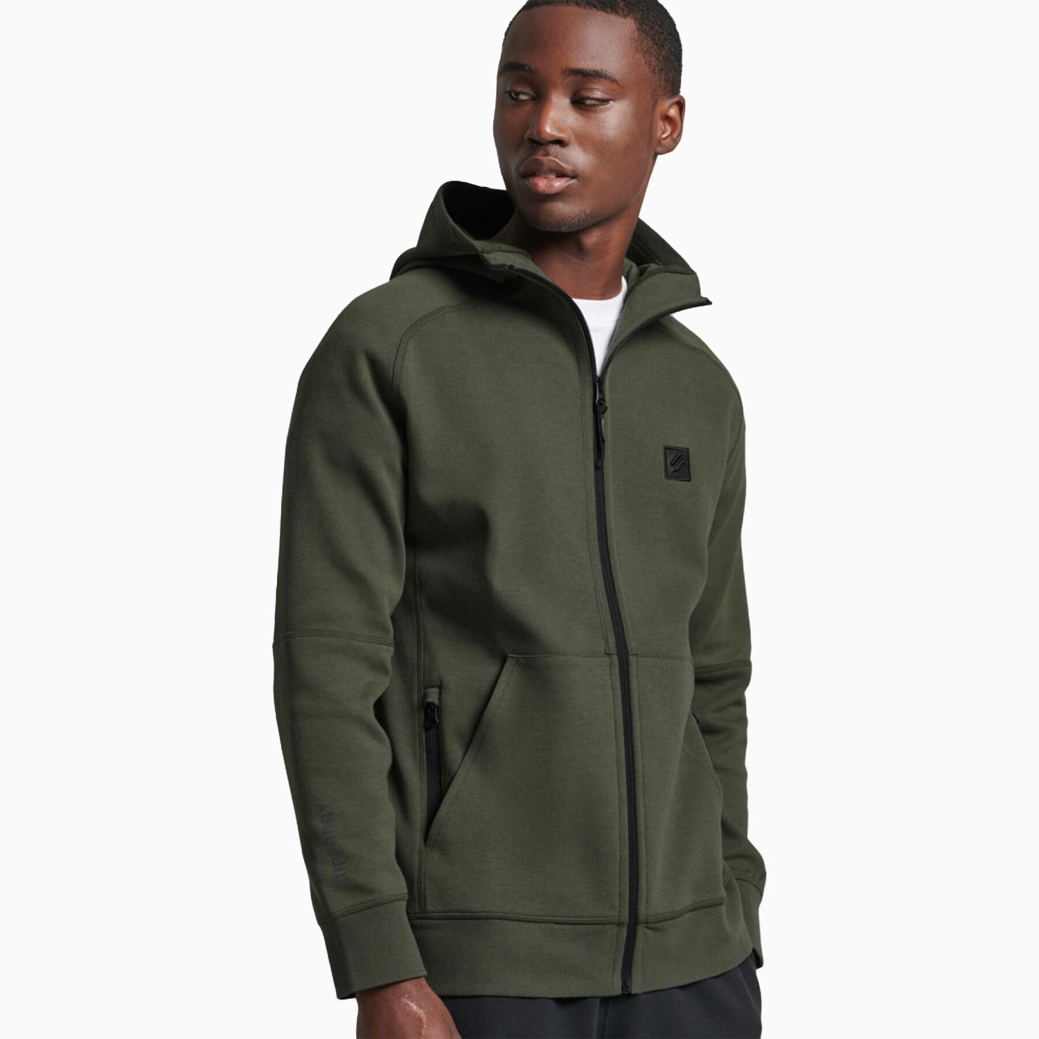 Superdry Men's Code Tech Tracksuit | Dark Green - Color: Dark Moss - Tops and Bottoms USA -