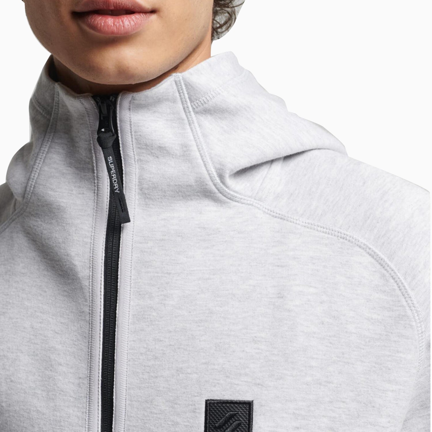 Superdry Men's Code Tech Tracksuit - Color: Cadet Grey Marl - Tops and Bottoms USA -