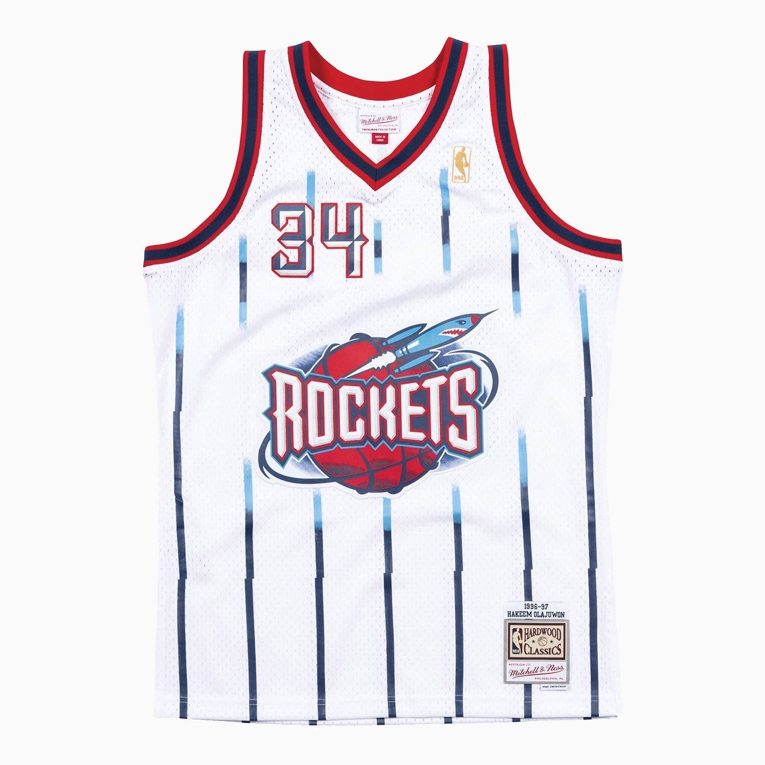 mitchell-and-ness-swingman-hakeem-olajuwon-houston-rockets-nba-1996-97-jersey-smjyac18088-hrowhit96hol