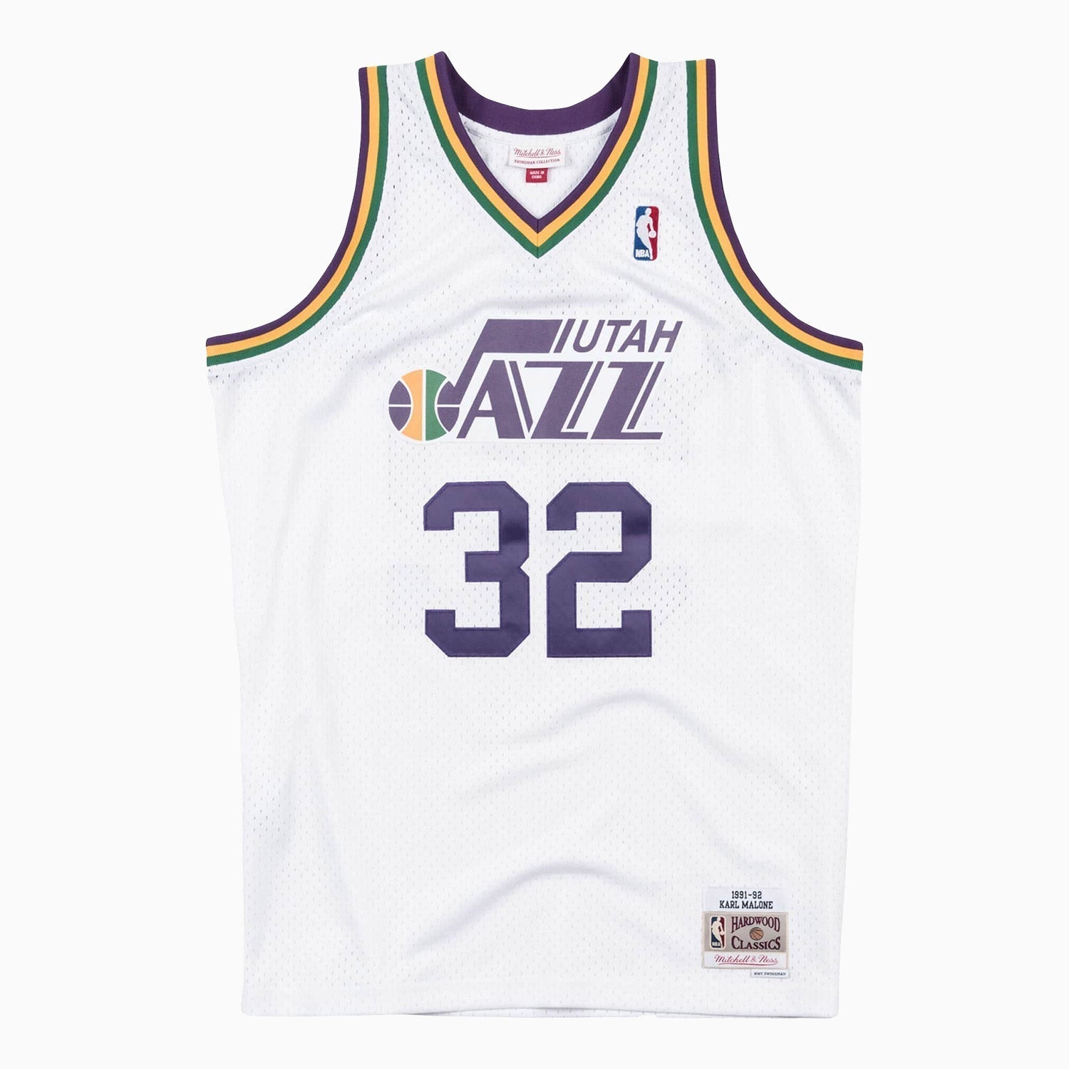 Utah Jazz Swingman White Karl Malone 1996 All Star Throwback Jersey - Men's