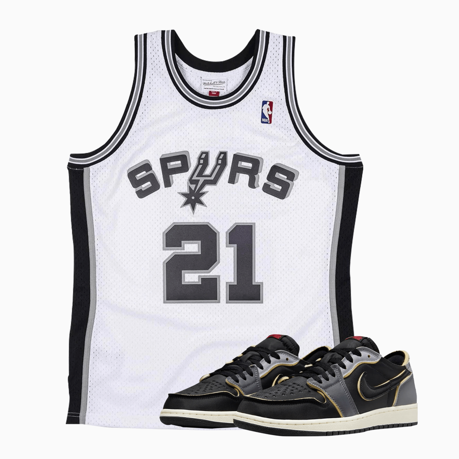 Mitchell Ness Swingman Tim Duncan San Antonio Spurs NBA 1998 99 Jersey White M