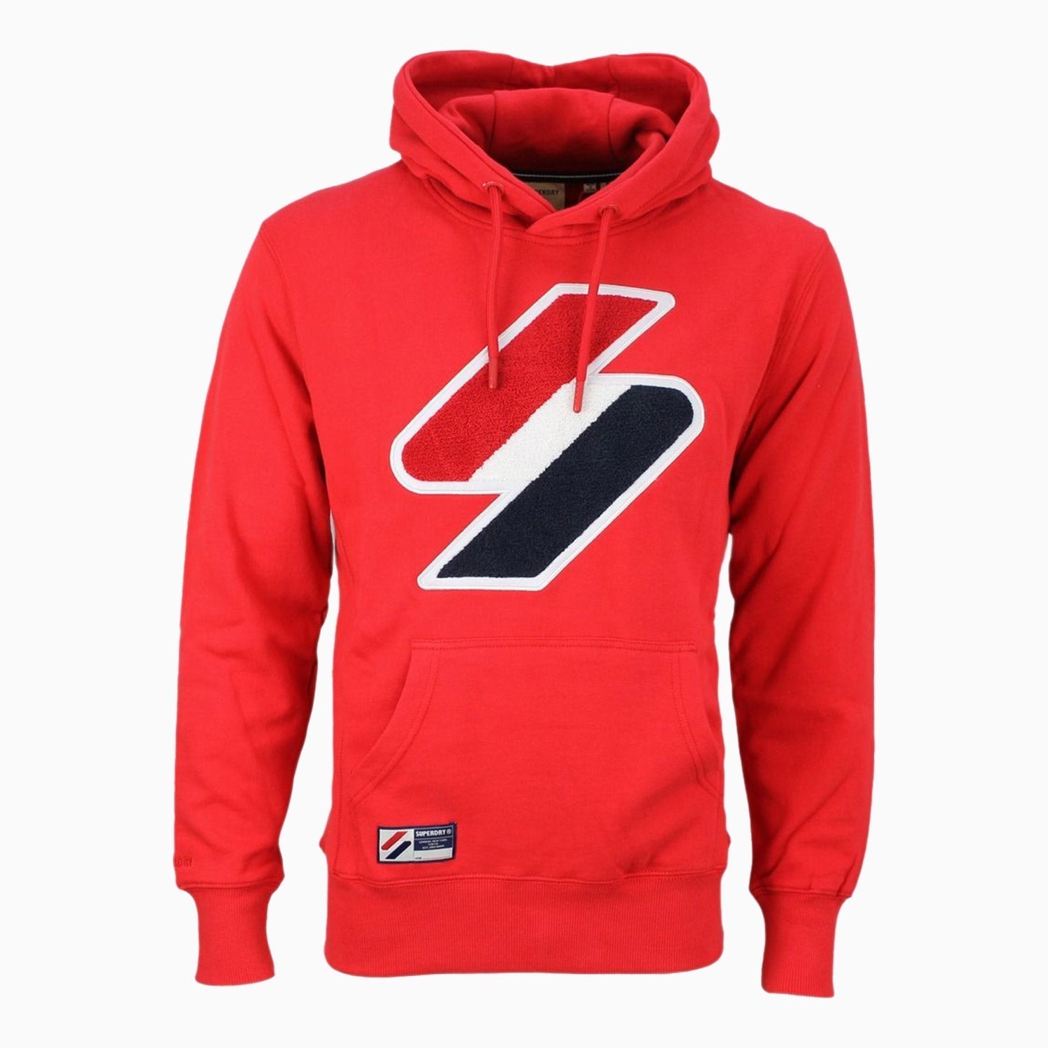 Superdry Men's Superdry Code Logo Hoodie - Color: Risk Red - Tops and Bottoms USA -