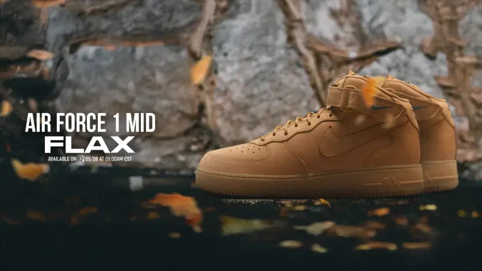 Nike Men's Air Force 1 Mid "Flax" Banner