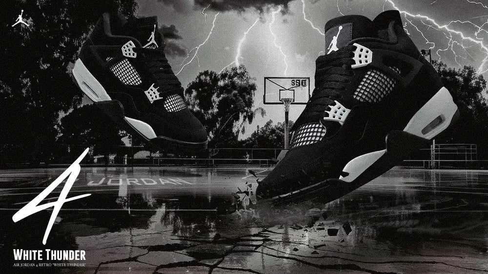 Air Jordan 4 Retro "White Thunder" - Men's & Kid's - Tops and Bottoms USA