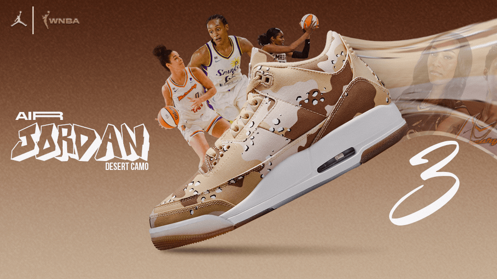 WNBA x Women's Air Jordan 3 Retro "Desert Camo" - Tops and Bottoms USA