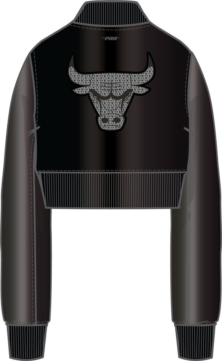 Women's Chicago Bulls Washed Crystalline Leather Varsity Jacket