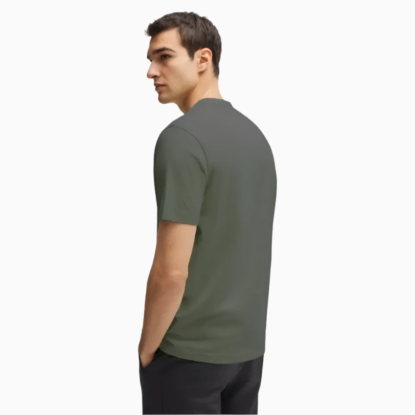 Men's Stretch Cotton Regular Fit T-Shirt With Contrast Logo Hugo Boss - Tops and Bottoms USA