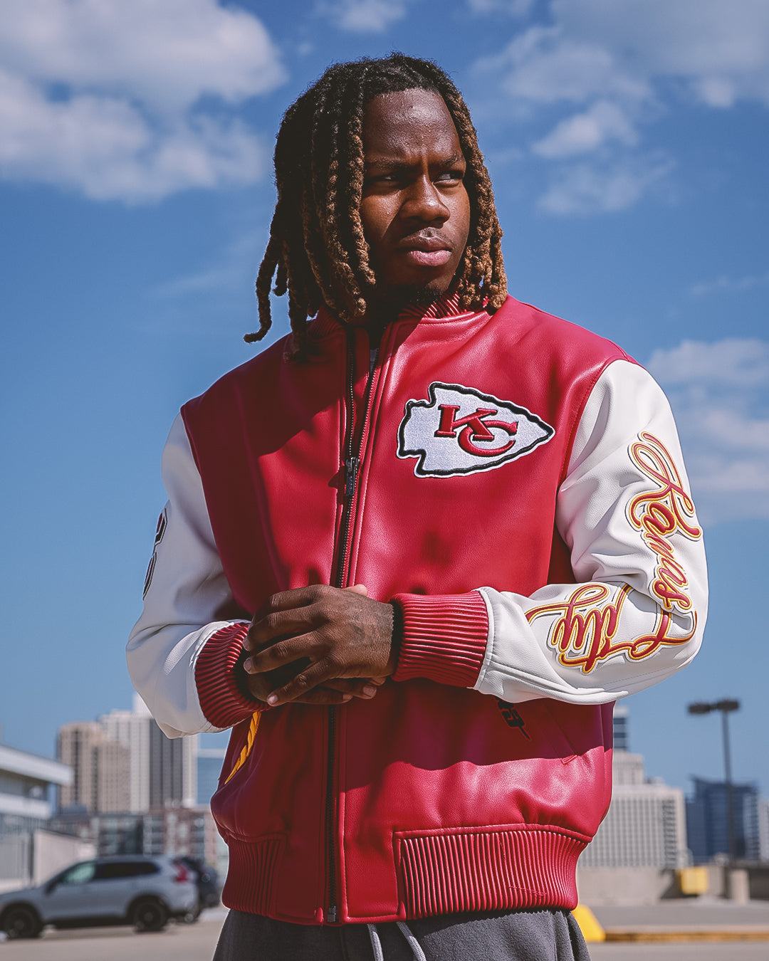 Men's Kansas City Chiefs Leather Varsity Jacket