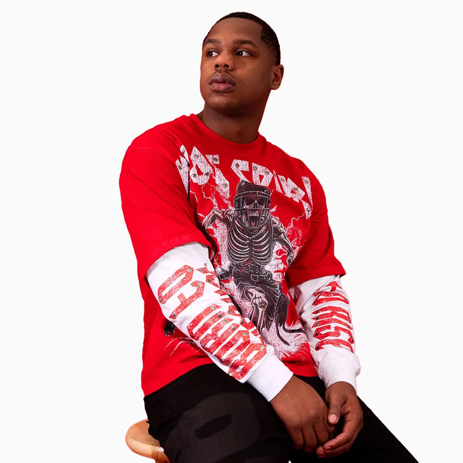 Men's Riot Spirit Boxy Layered Long Sleeve T-Shirt