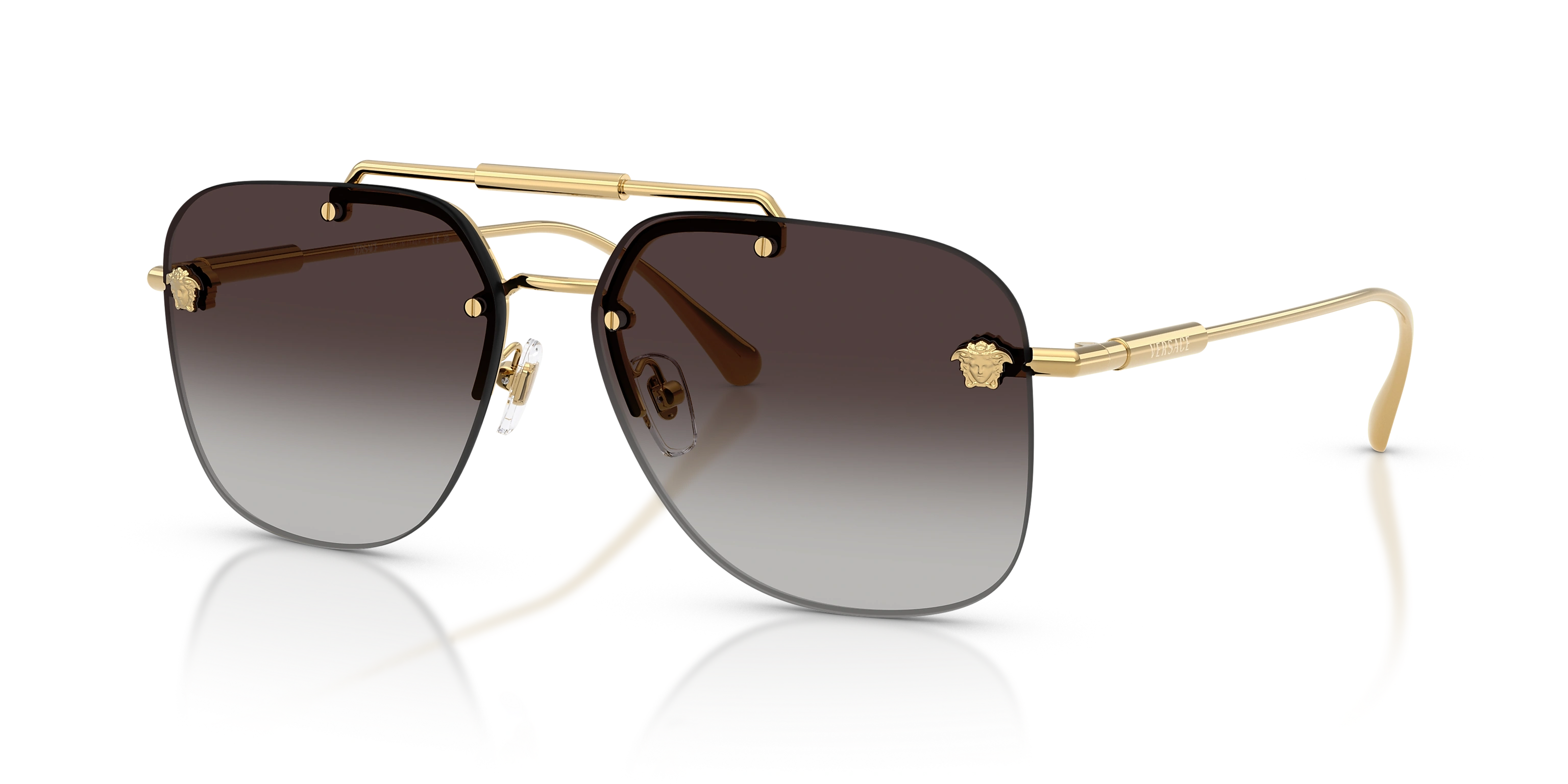Versace Gold Grey Gradient Sunglasses