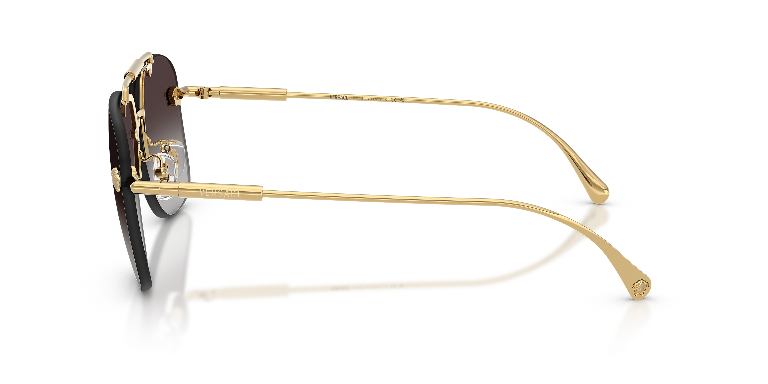 Versace Gold Grey Gradient Sunglasses