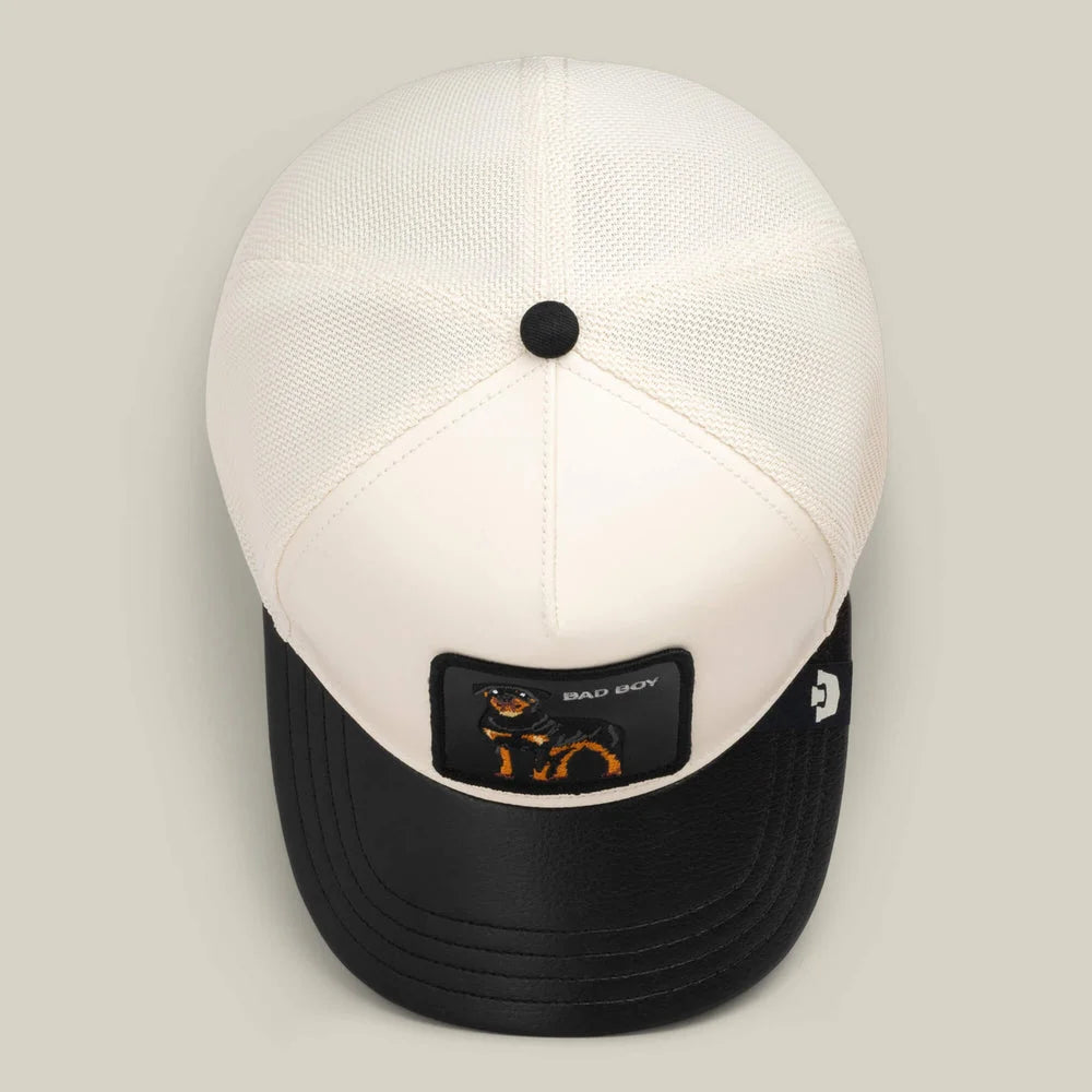 Faux Leather Rottweiler Trucker Hat