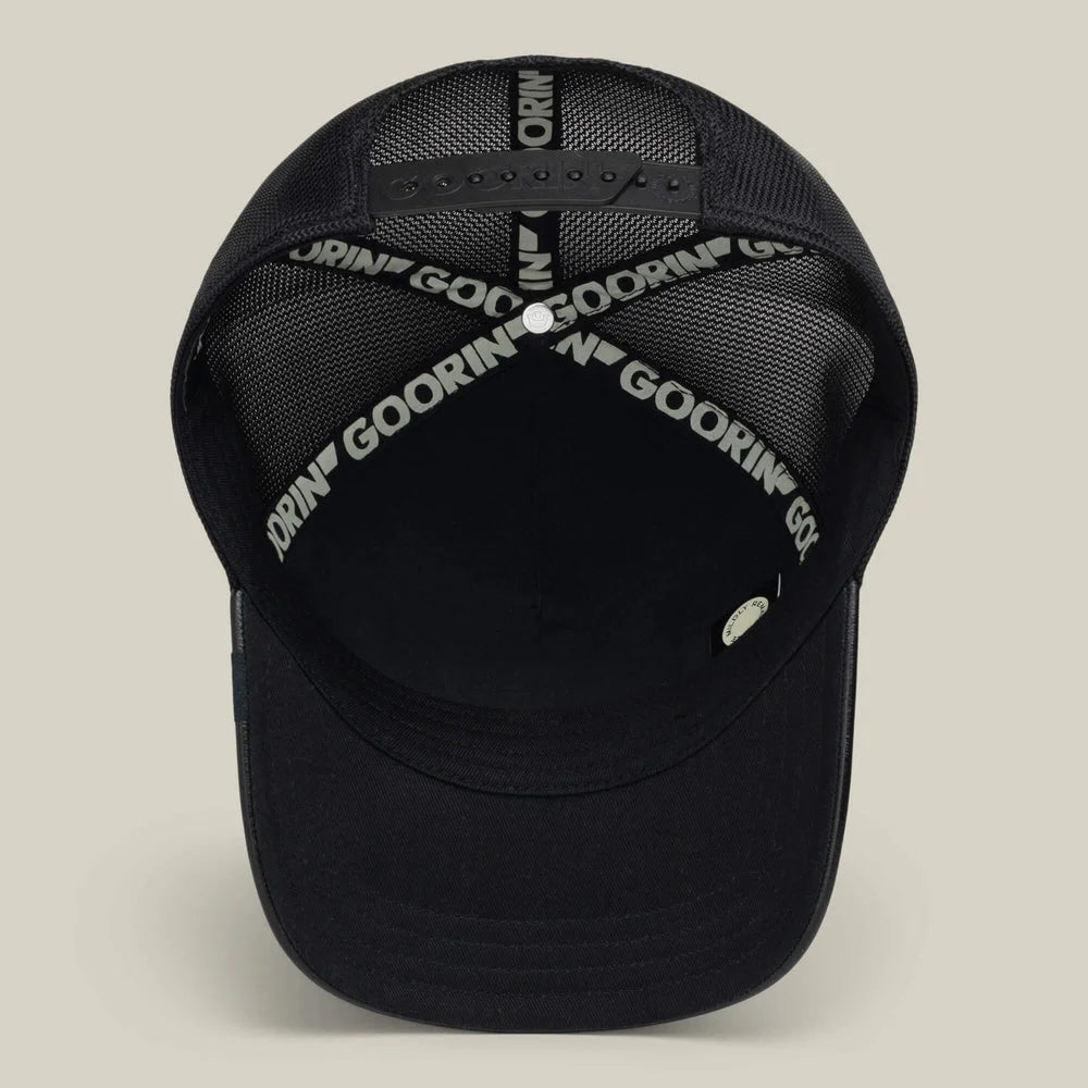 Faux Leather Bear Trucker Hat