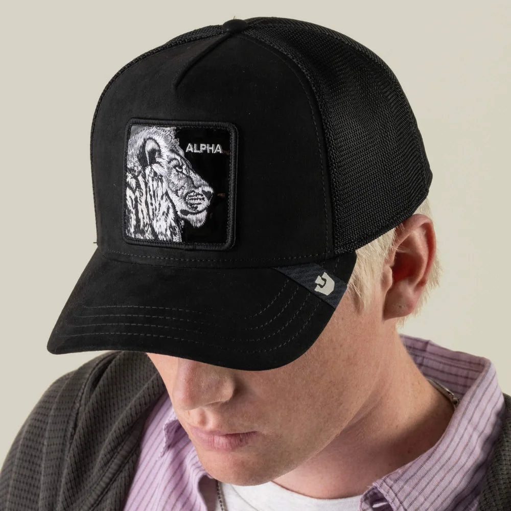 Black Out Lion Trucker Hat