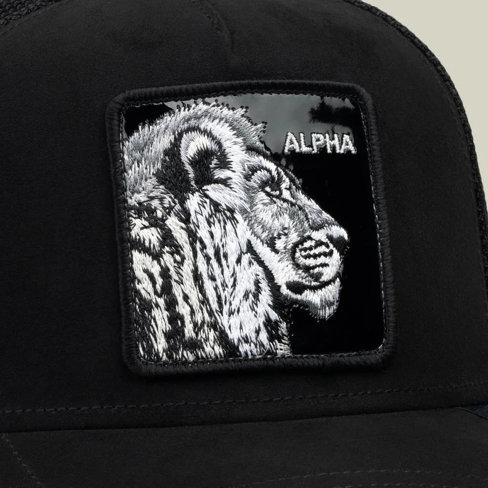 Black Out Lion Trucker Hat