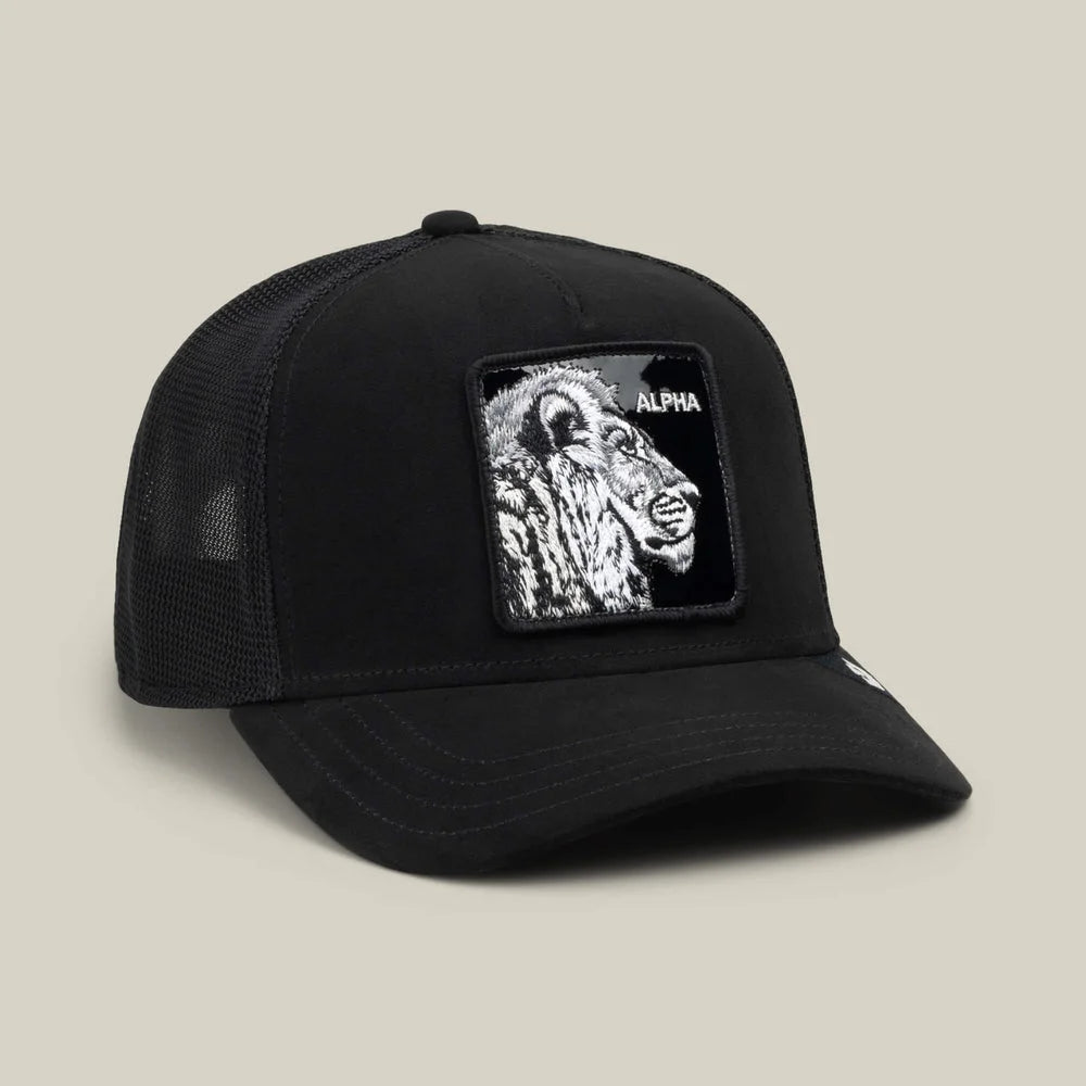 Black Out Lion Trucker Hat