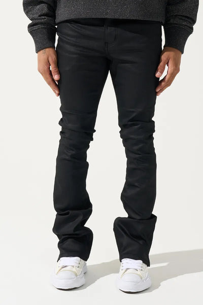 Serenede Men's Caviar Wax Stacked Jeans Pant