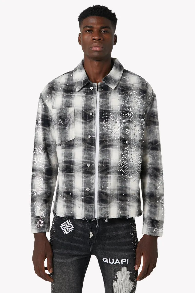 Men's Cloud Grey Cross Flannel Shirt