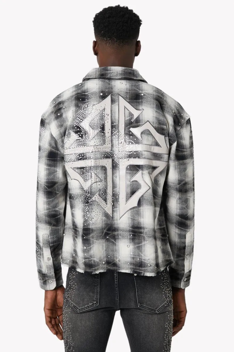 Men's Cloud Grey Cross Flannel Shirt