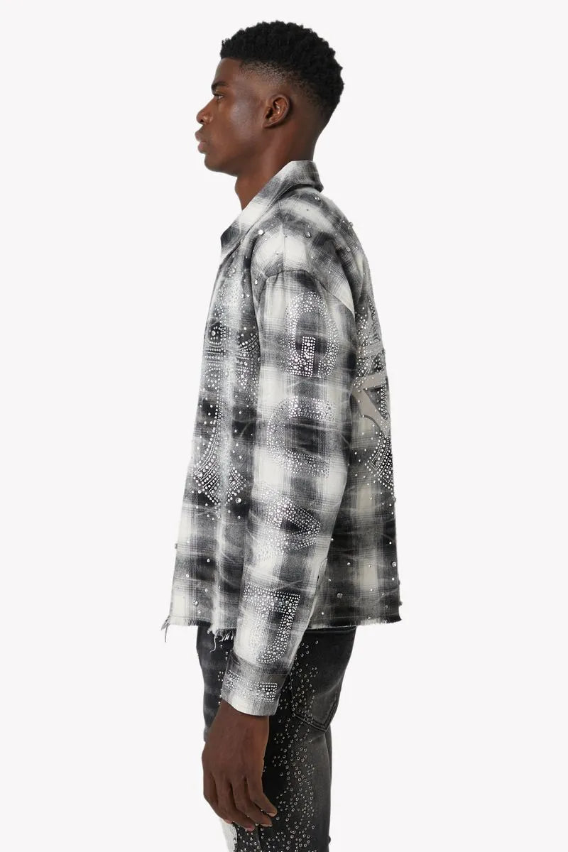 Men's Cloud Grey Cross Flannel Shirt