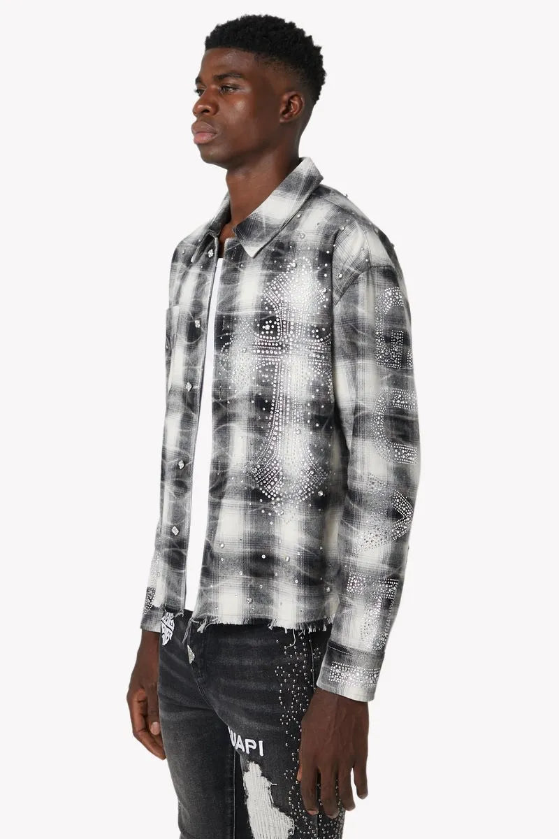 Men's Cloud Grey Cross Flannel Shirt