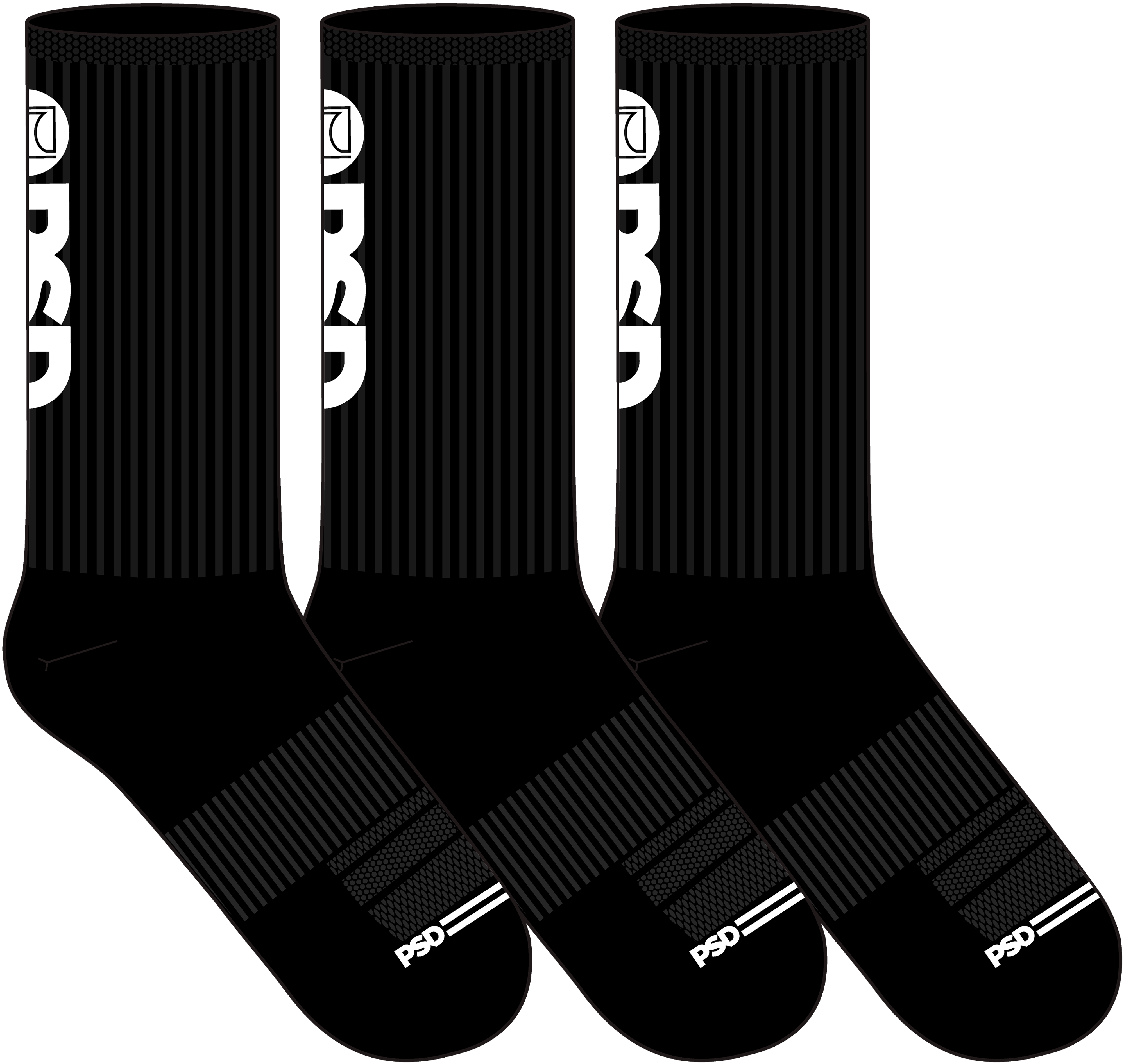 PSD Black Classic Crew Socks (3 Pairs)