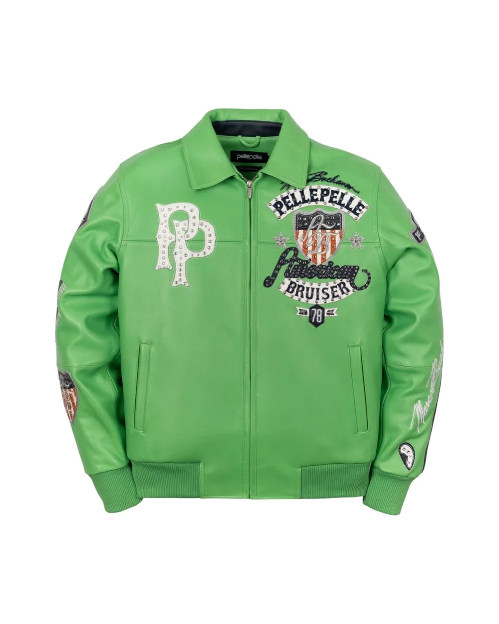 Men's American Bruiser Leather Jacket Pelle Pelle - Tops and Bottoms USA