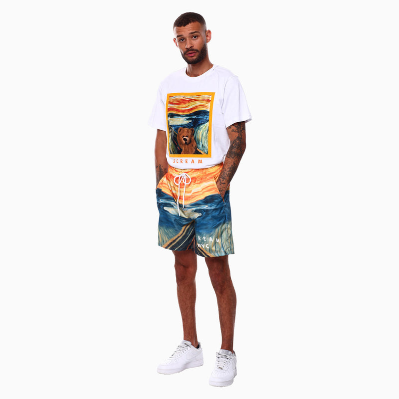 Rebel Minds Men's Scream T Shirt And Shorts Outfit
