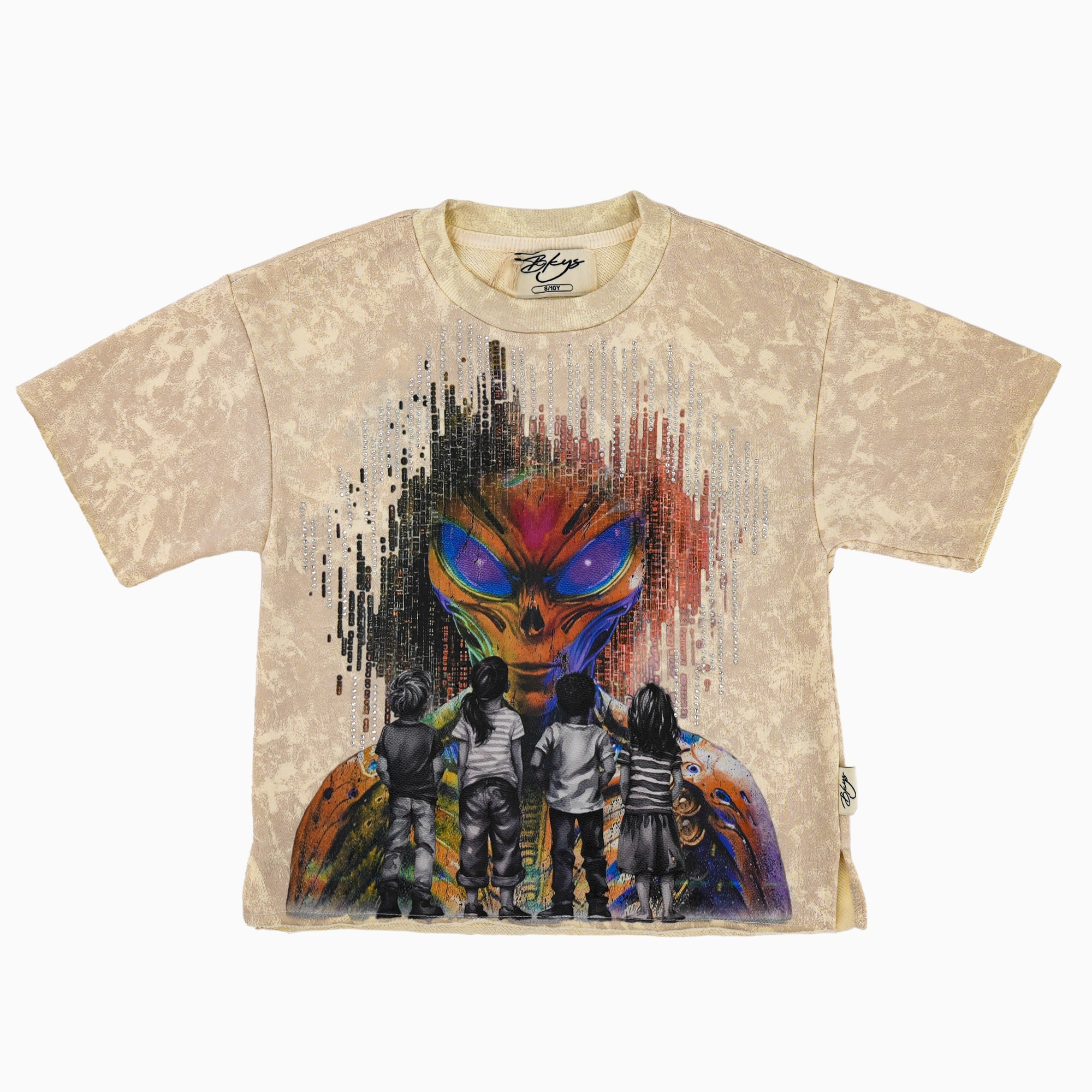 Kid's Battle Against Alien Cropped T-Shirt