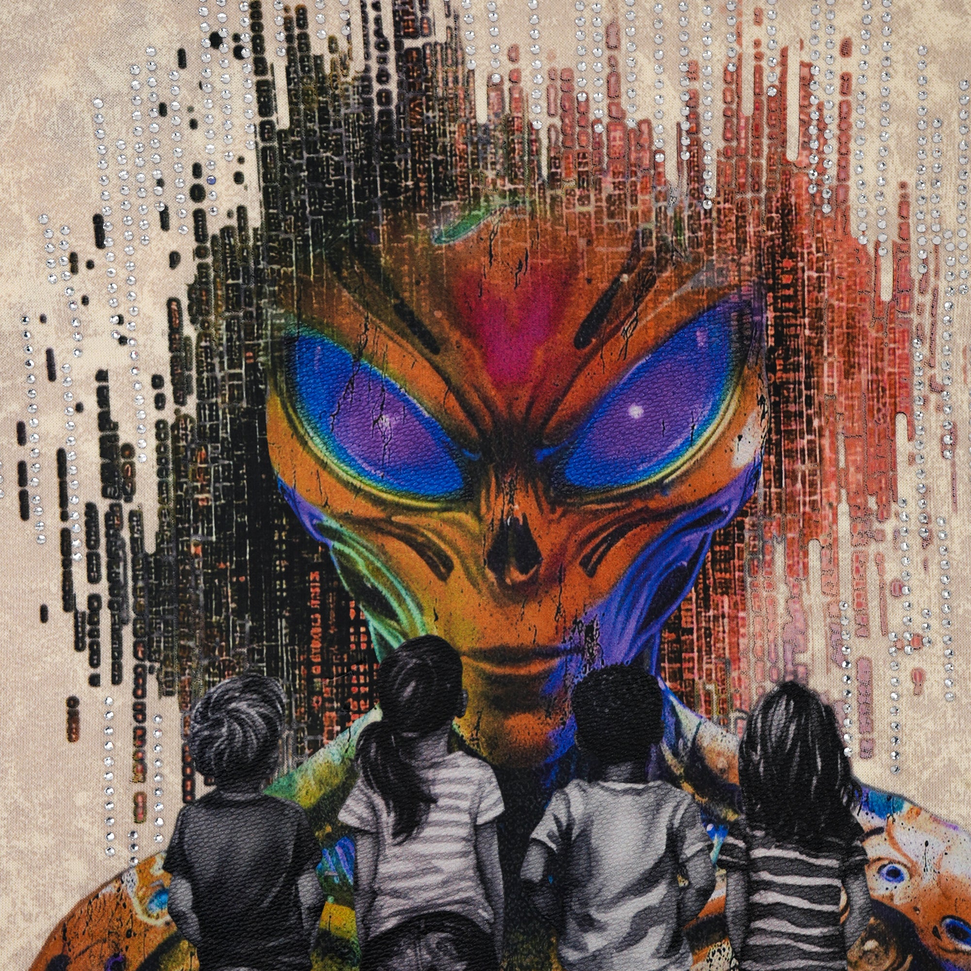 Kid's Battle Against Alien Cropped T-Shirt