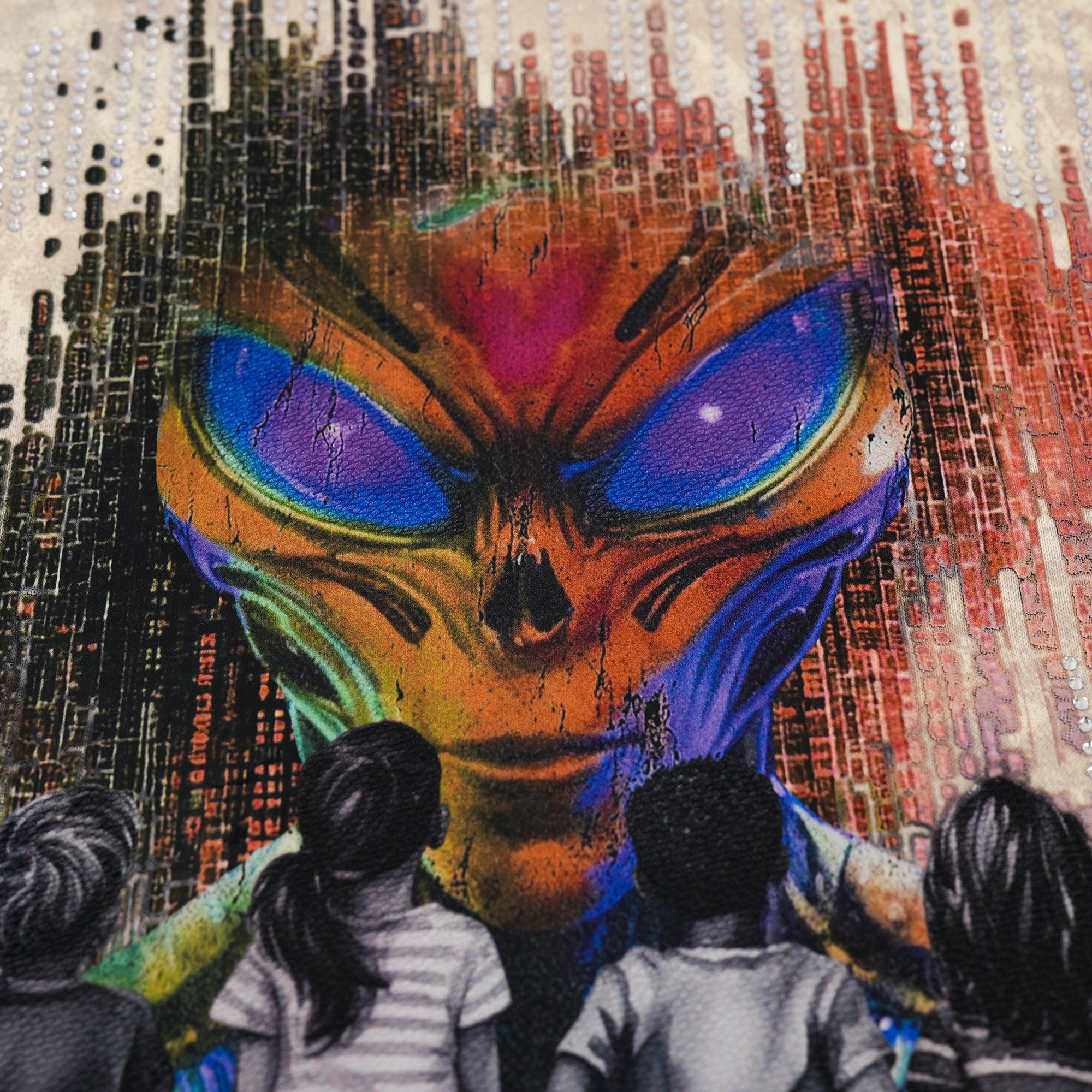 Kid's Battle Against Alien Cropped T-Shirt