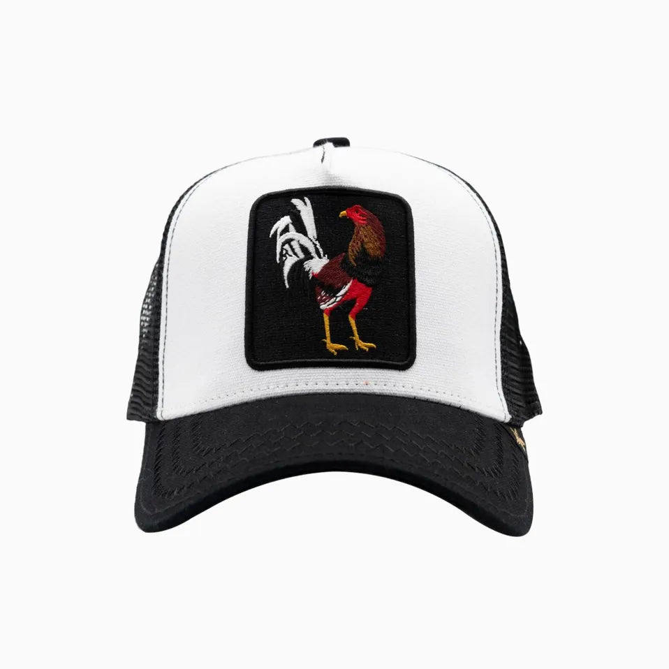 Rooster White Trucker Hat Gold Star Hats - Tops and Bottoms USA
