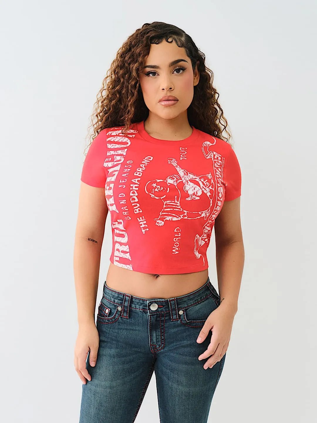 Women's Heritage Logo Baby T-Shirt True Religion - Tops and Bottoms USA