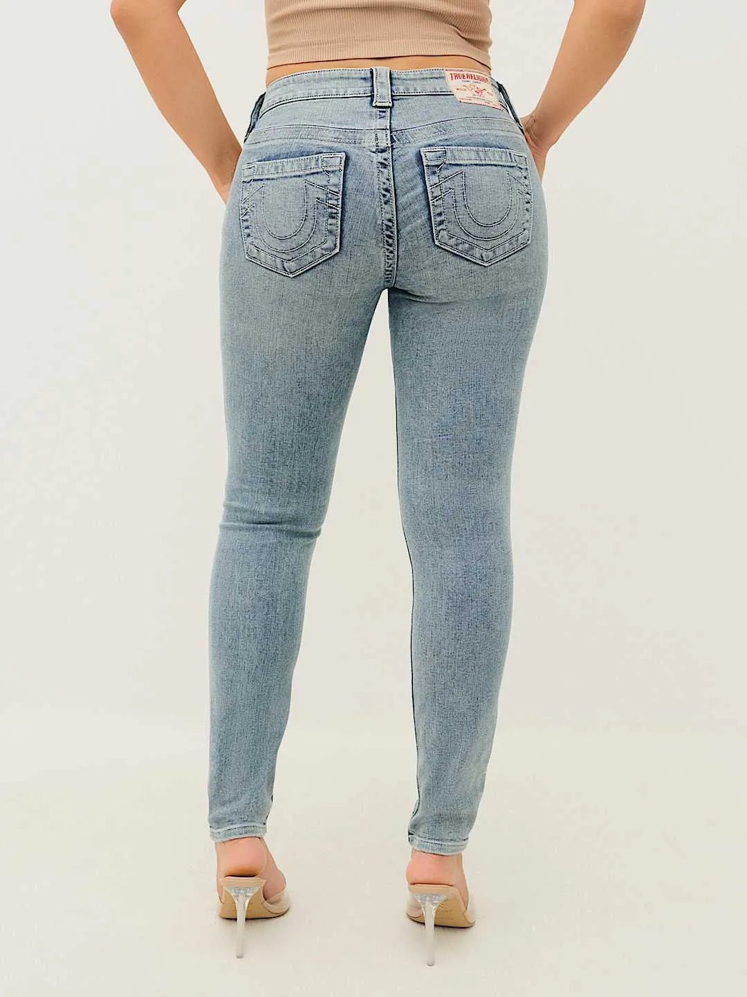Women's Jennie Mid Rise Curvy Skinny Jean Pant True Religion - Tops and Bottoms USA