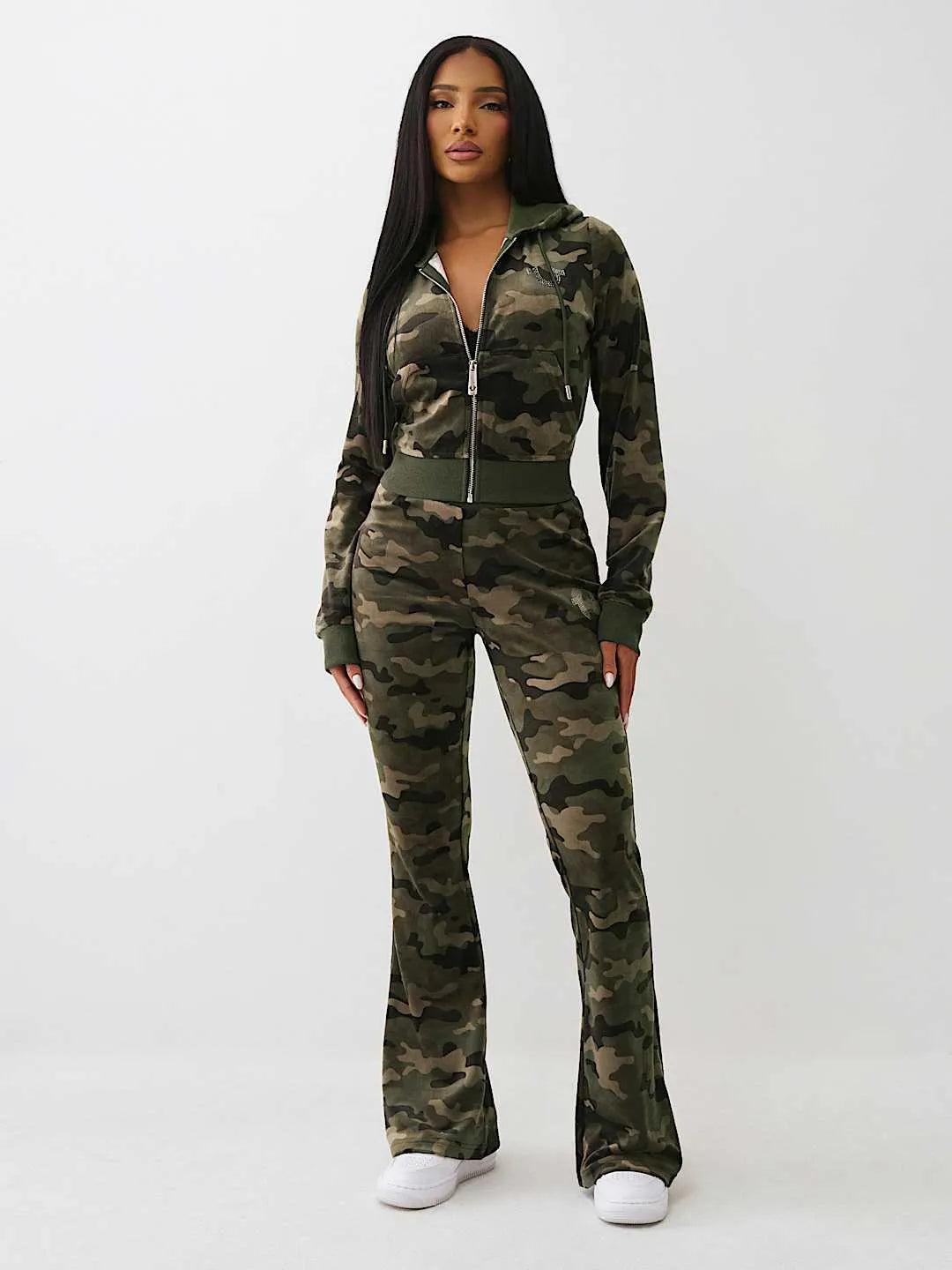 Women's Camo Velour Shrunken Outfit